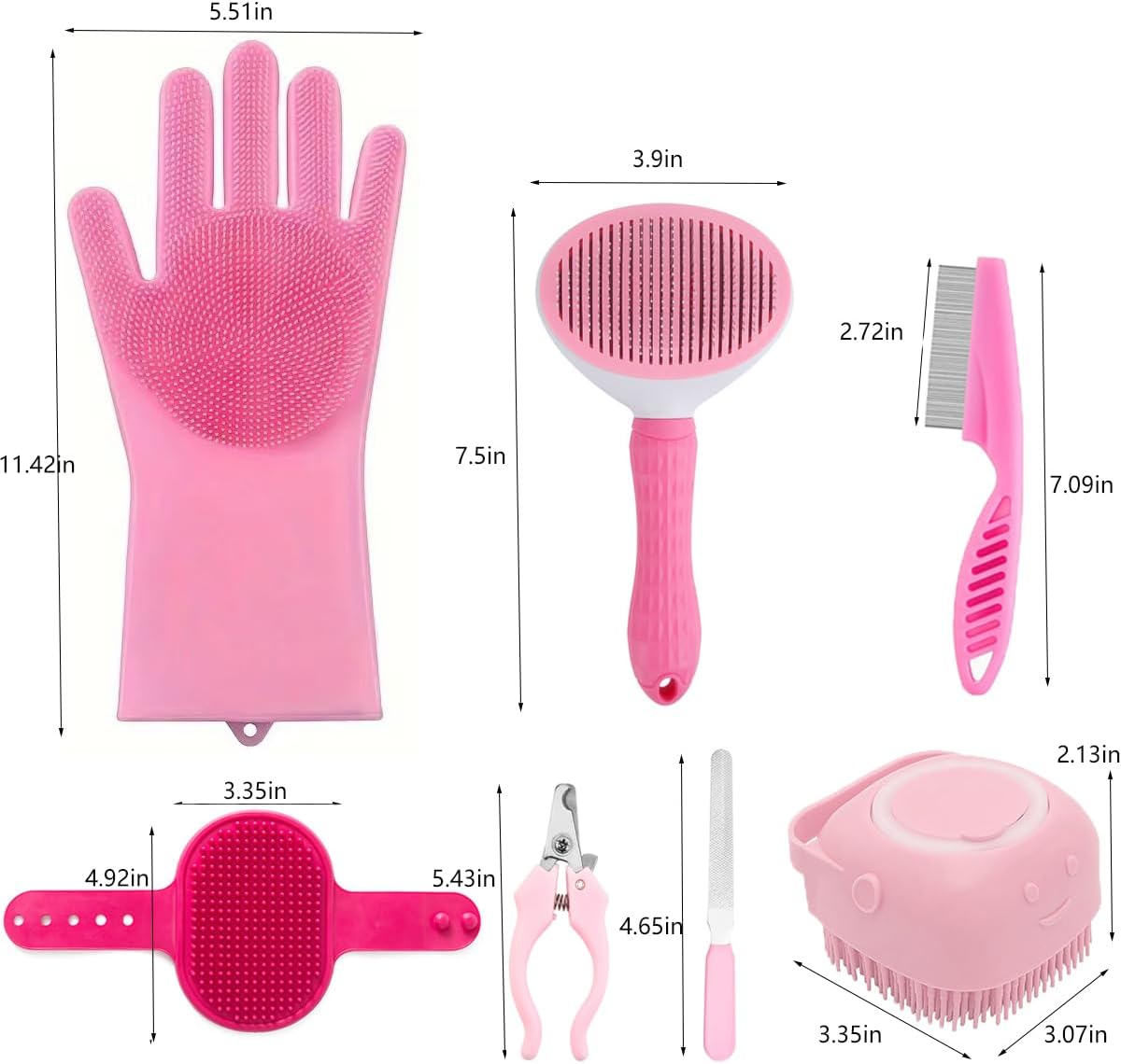 Dog Bath Supplies Set - 8 Pieces, Pink image 2
