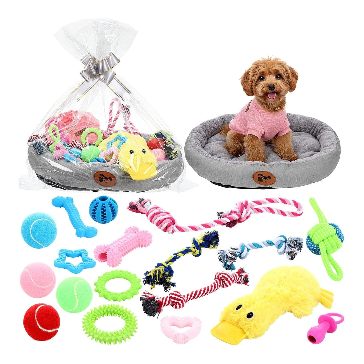 Puppy Gift Set with Bed & Toys - 24 Pieces image 1