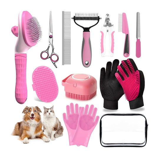 Dog Shedding & Bath Grooming Kit - 13 Pieces image 1