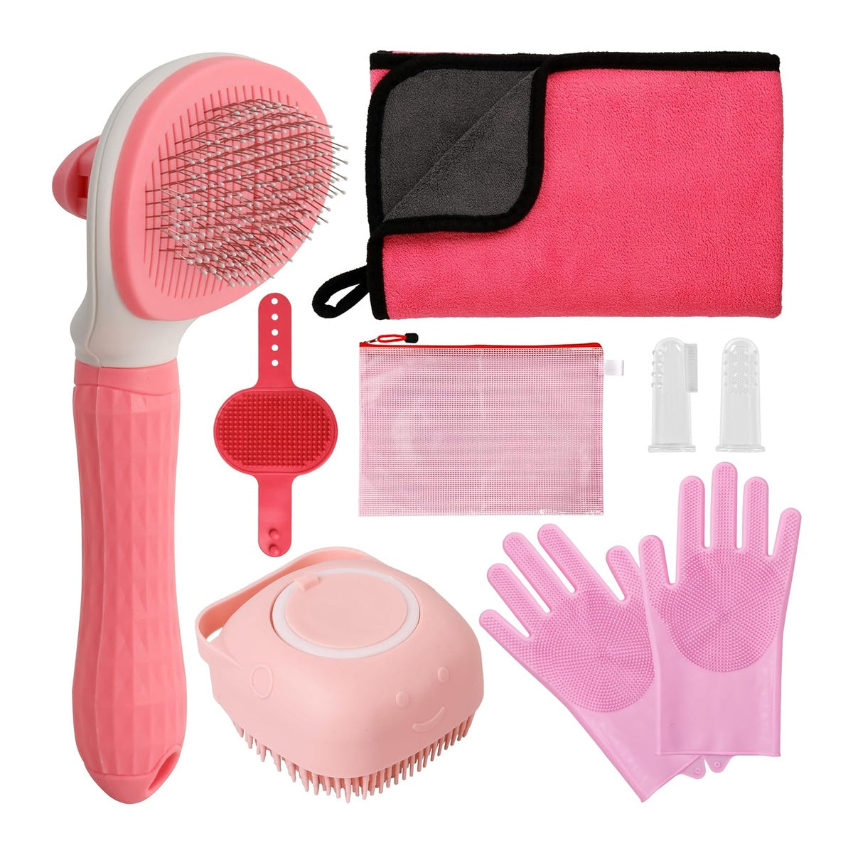 Dog Bathing Kit - 9 Pieces, Pink image 1